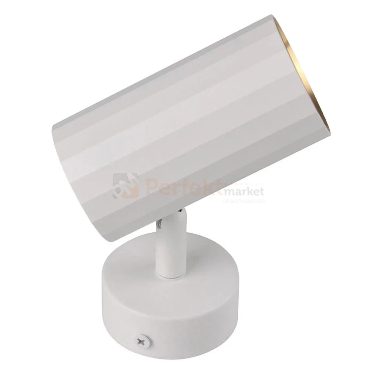 Kinkiet ścienno sufitowy spot 1xGU10 NICEA biało-złoty - lampa regulowana spotlight