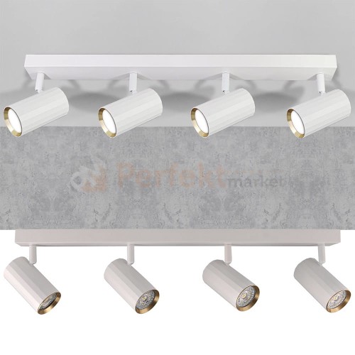 Listwa ścienno-sufitowa 4xGU10 NICEA biało-złota - lampa spotlight wielokierunkowa