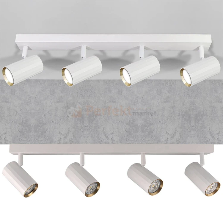 Listwa ścienno-sufitowa 4xGU10 NICEA biało-złota - lampa spotlight wielokierunkowa