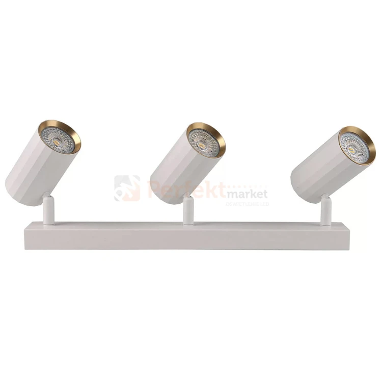 Listwa ścienno-sufitowa 3xGU10 NICEA biało-złota - trzypunktowa lampa LED