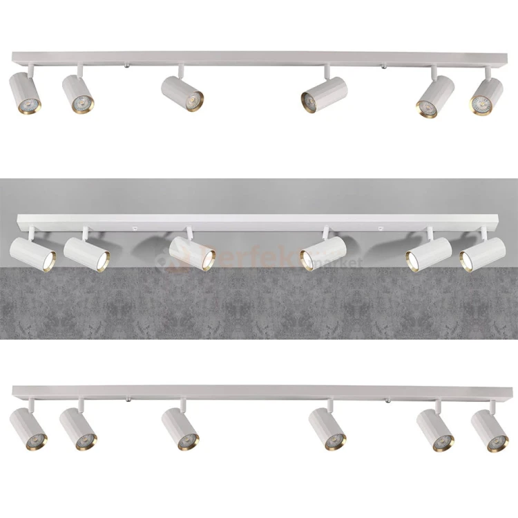 Listwa ścienno-sufitowa 6xGU10 NICEA biało-złota - lampa LED do wnętrz