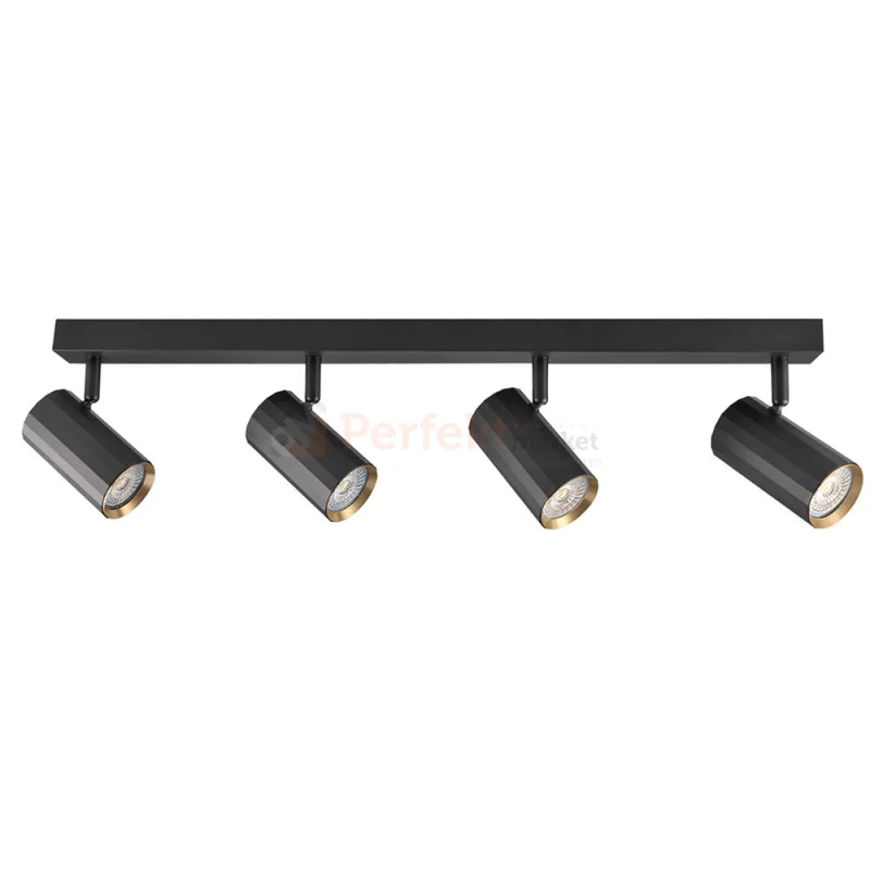 Listwa ścienno-sufitowa 4xGU10 NICEA czarno-złota - lampa LED spotlight - wymiary, schemat