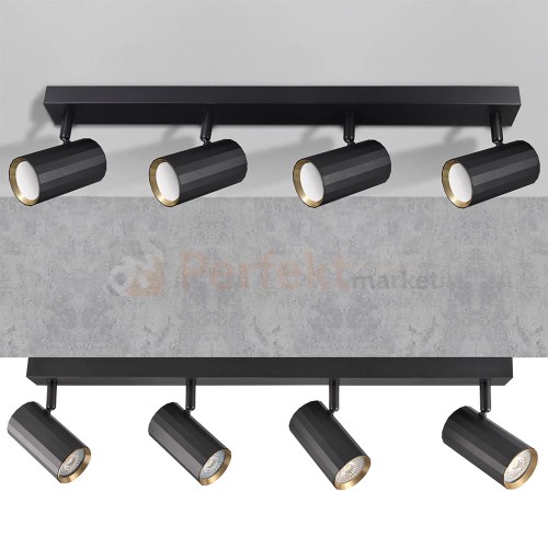 Listwa ścienno-sufitowa 4xGU10 NICEA czarno-złota - lampa LED spotlight do wnętrz