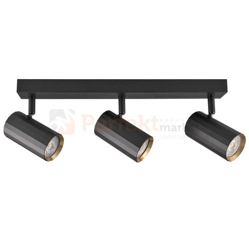Listwa ścienno-sufitowa 3xGU10 NICEA czarno-złota - lampa LED - regulowana
