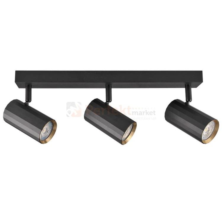 Listwa ścienno-sufitowa 3xGU10 NICEA czarno-złota - lampa LED - regulowana