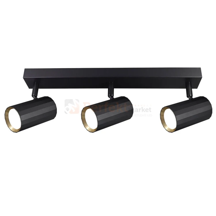 Listwa ścienno-sufitowa 3xGU10 NICEA czarno-złota - lampa LED - regulowana czarna