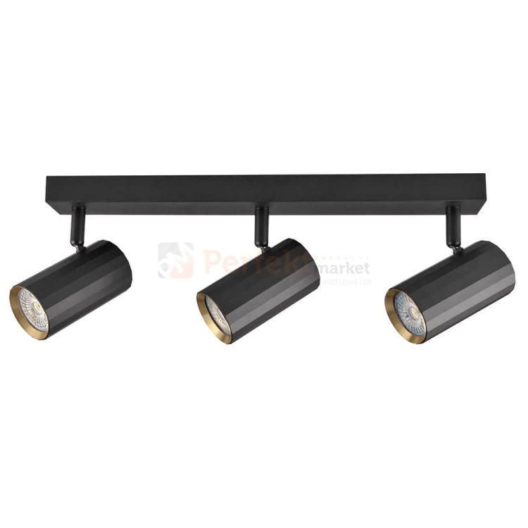 Listwa ścienno-sufitowa 3xGU10 NICEA czarno-złota - lampa LED - regulowana