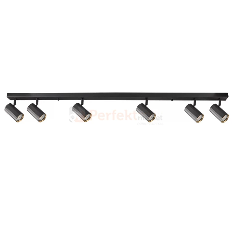 Listwa ścienno-sufitowa 6xGU10 NICEA czarno-złota - regulowana nowoczesna lampa LED