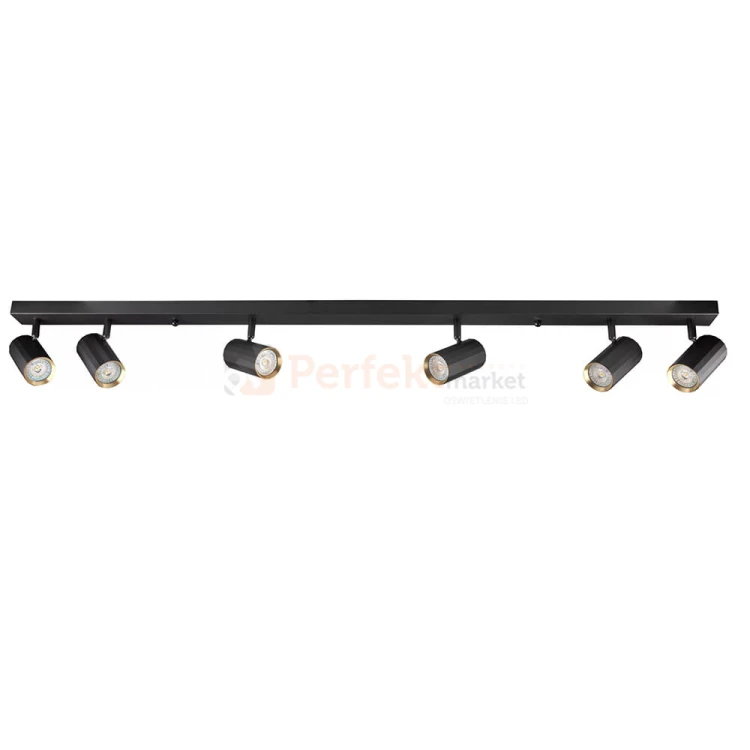 Listwa ścienno-sufitowa 6xGU10 NICEA czarno-złota - regulowana  lampa typu LED