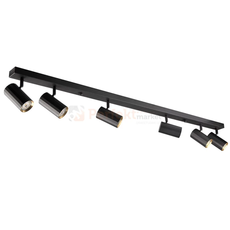 Listwa ścienno-sufitowa 6xGU10 NICEA czarno-złota - regulowana  lampa typu LED