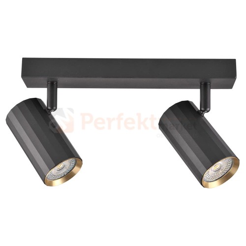 Listwa ścienno-sufitowa 2xGU10 NICEA czarno-złota - regulowana wielopunktowa lampa LED typu spotlight