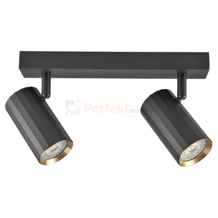 Listwa ścienno-sufitowa 2xGU10 NICEA czarno-złota - regulowana wielopunktowa lampa LED typu spotlight