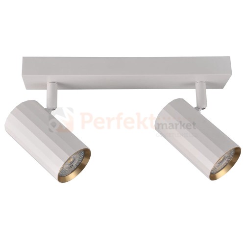 Listwa ścienno-sufitowa 2xGU10 NICEA biało-złota - dwupunktowa lampa LED typu spotlight