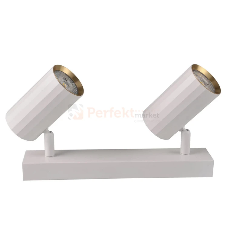 Listwa ścienno-sufitowa 2xGU10 NICEA biało-złota - dwupunktowa lampa LED typu spotlight