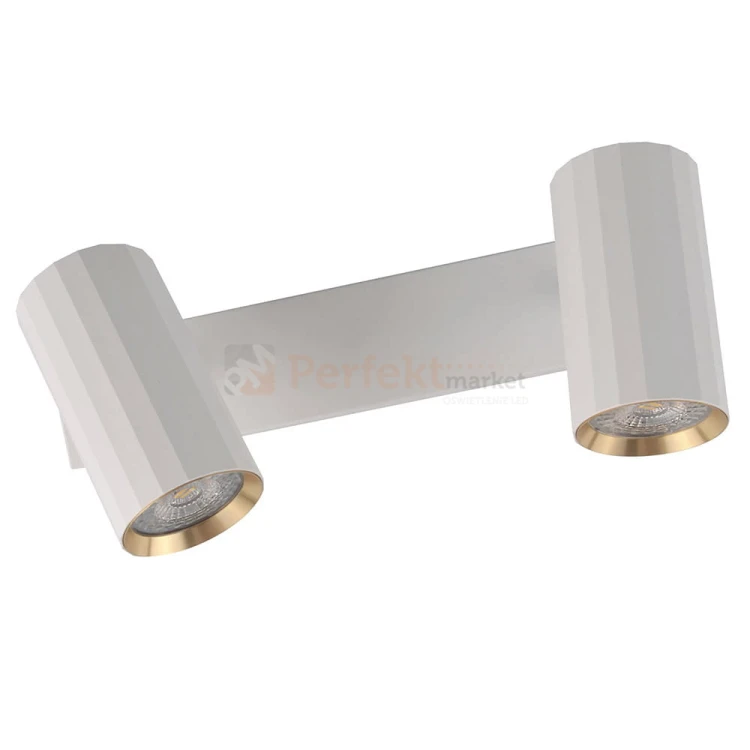 Listwa ścienno-sufitowa 2xGU10 NICEA biało-złota - dwupunktowa lampa LED typu spotlight