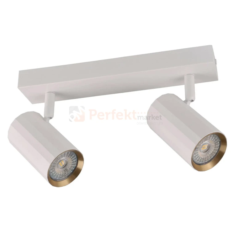 Listwa ścienno-sufitowa 2xGU10 NICEA biało-złota - dwupunktowa lampa LED typu spotlight
