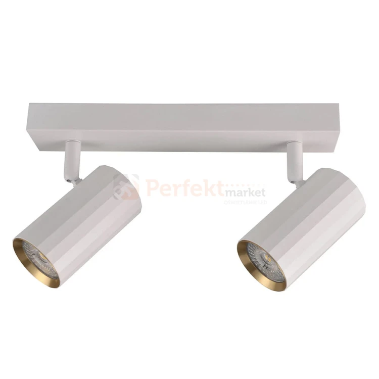 Listwa ścienno-sufitowa 2xGU10 NICEA biało-złota - dwupunktowa lampa LED typu spotlight
