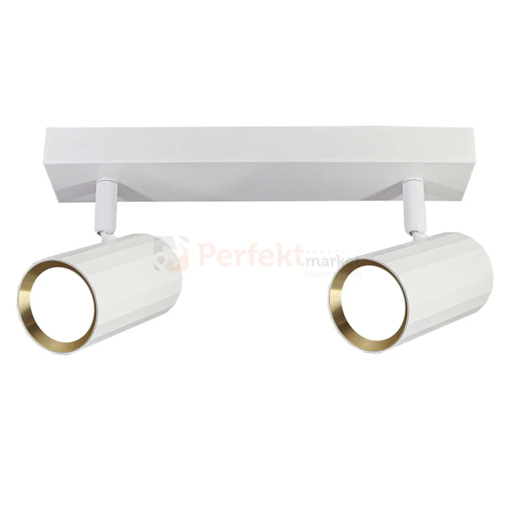 Listwa ścienno-sufitowa 2xGU10 NICEA biało-złota - dwupunktowa lampa LED typu spotlight