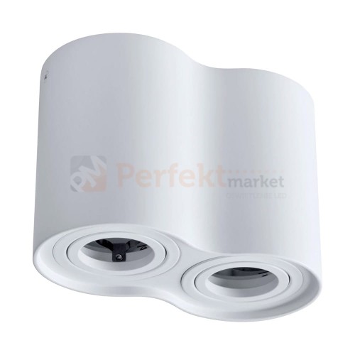 Oprawa natynkowa LED spot tuba 2xGU10 HADAR R2 podwójna okrągła biała - lampa regulowana