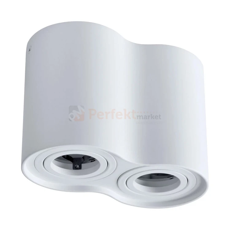 Oprawa natynkowa LED spot tuba 2xGU10 HADAR R2 podwójna okrągła biała - lampa regulowana