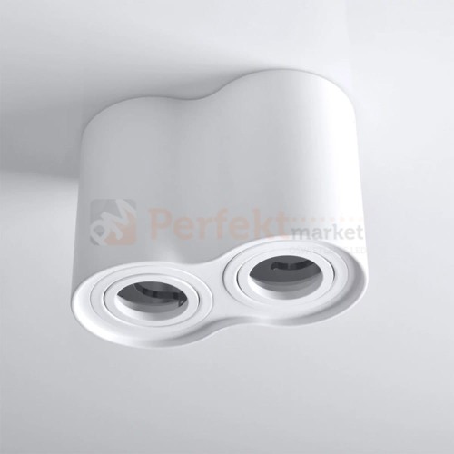 Oprawa natynkowa LED spot tuba 2xGU10 HADAR R2 podwójna okrągła biała - elegancka nowoczesna lampa do wnętrz