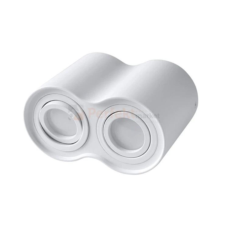 Oprawa natynkowa LED spot tuba 2xGU10 HADAR R2 podwójna okrągła biała - lampy PerfectMarket