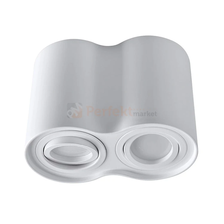 Oprawa natynkowa LED spot tuba 2xGU10 HADAR R2 podwójna okrągła biała - elegancka nowoczesna lampa do wnętrz