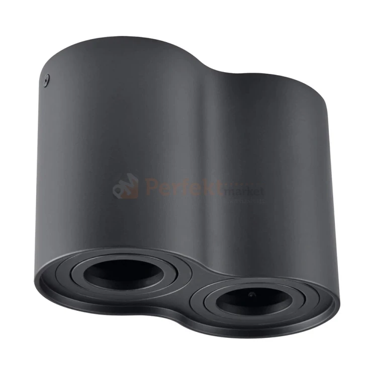 Oprawa natynkowa LED spot tuba 2xGU10 HADAR R2 podwójna okrągła czarna - nowoczesna regulowana lampa do wnętrz