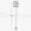 Lampa stojąca parkowa 2m ogrodowa słupek klasyczny PINE OUTDOOR BIG POST 3 x E27 czarny perfektmarket.webp