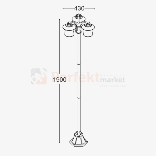Lampa ogrodowa stojąca klasyczna parkowa 190 cm Lutec CATE 7264230213 perfektmarket.webp