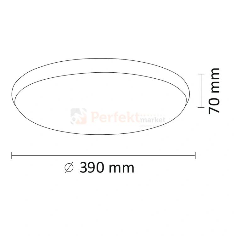 Plafon LED czarny KERN 40 cm okrągły 4000K 24W wymiary perfektmarket.webp