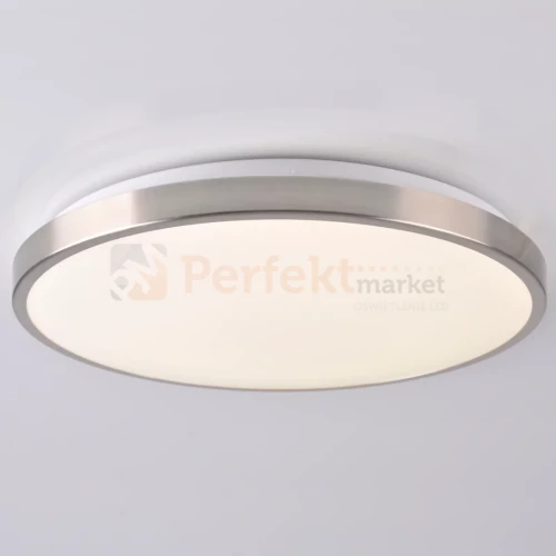 Plafon LED srebrny nikiel KERN 40 cm okrągły 4000K 24W 1 perfektmarket.webp