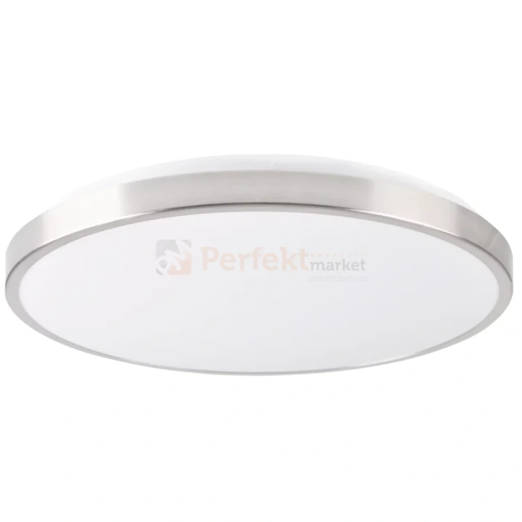 Plafon LED srebrny nikiel KERN 40 cm okrągły 4000K 24W perfektmarket.webp