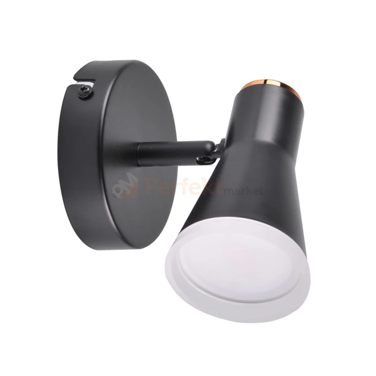 Kinkiet spot skandynawski LED 3000K BERG czarny Polux / Goldlux - regulowany