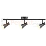 Kinkiet lampa sufitowa trzypunktowa spot typu skandynawskiego LED 3000K marki Berg z wbudowanym źródłem światła w kolorze czarnym