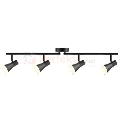 Kinkiet lampa sufitowa spot typu skandynawskiego LED 3000K marki Berg z wbudowanym źródłem światła w kolorze czarnym