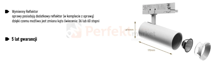 nowość Oprawa LED Andromeda na szynę 3 fazową 15-27W regulacja mocy 4000K 5 lat gwarancji zalety 2  perfektmarket olsztyn.webp