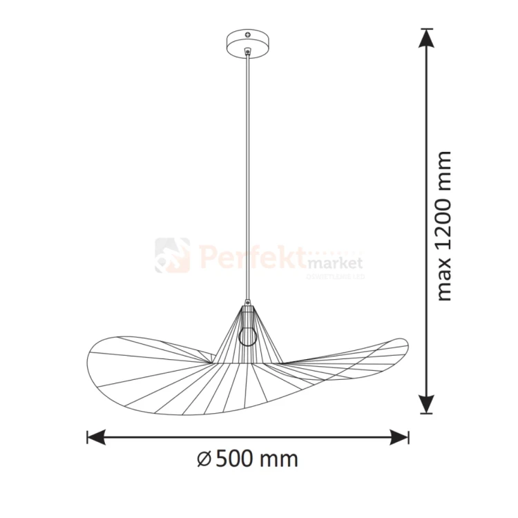Lampa wisząca kapelusz ABANO czarna 50 cm E27 perfektmarket 4.webp