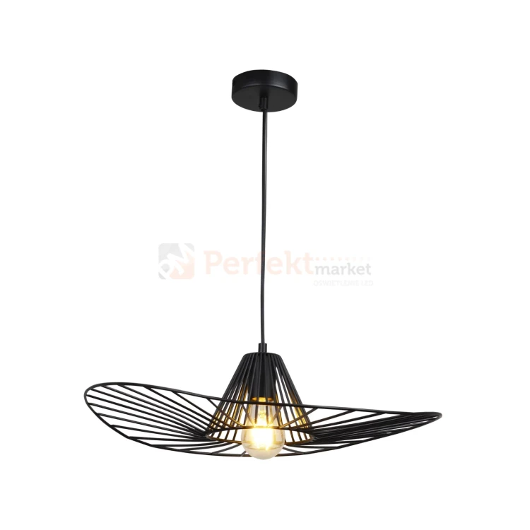 Lampa wisząca kapelusz ABANO czarna 50 cm E27 perfektmarket.webp