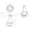 Lampa wisząca LED BOLOGNA RL srebrna chrom 4000K R37051106 wymiary perfektmarket.webp
