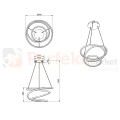 Lampa wisząca LED BOLOGNA RL srebrna chrom 4000K R37051106 wymiary perfektmarket.webp