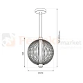Lampa wisząca KYOTO czarna LED 54 cm  nowoczesna ML0527 wymiary perfektmarket.webp