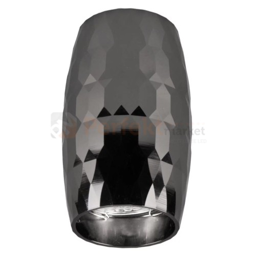 Oprawa natynkowa TUBA spot z przetłoczeniem 1xGU10 BELLA czarna - ozdobna elegancka lampa sufitowa