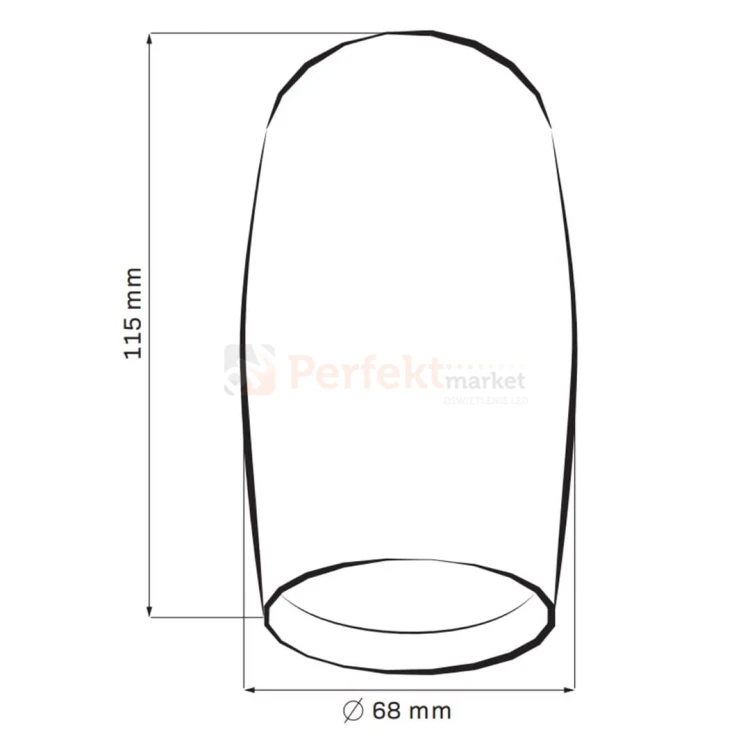 Oprawa natynkowa TUBA spot z przetłoczeniem 1xGU10 BELLA czarna - ozdobna elegancka lampa sufitowa - schemat wymiary