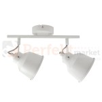 Lampa listwa spot skandynawski 2xE14 Niko biała Polux 310989 - spotlight z regulowanymi kinkietami w stylu loftowym / industrialnym