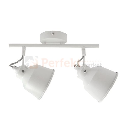 Lampa listwa spot skandynawski 2xE14 Niko biała Polux 310989 - spotlight z regulowanymi kinkietami w stylu loftowym / industrialnym