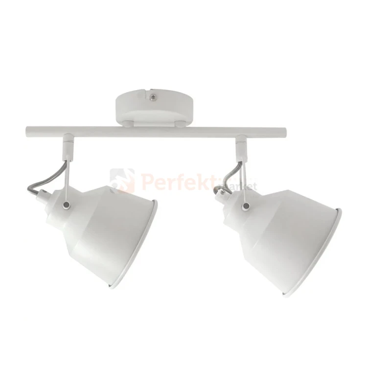 Lampa listwa spot skandynawski 2xE14 Niko biała Polux 310989 - spotlight z regulowanymi kinkietami w stylu loftowym / industrialnym