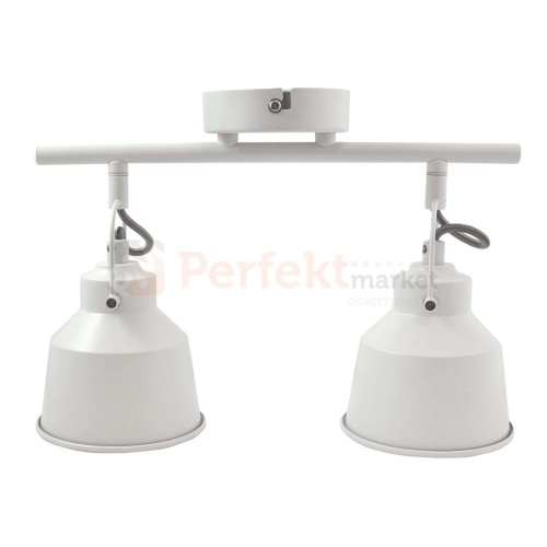 Lampa listwa spot skandynawski 2xE14 Niko biała Polux 310989 - spotlight z regulowanymi kinkietami na mały gwint  w stylu loftowym / industrialnym
