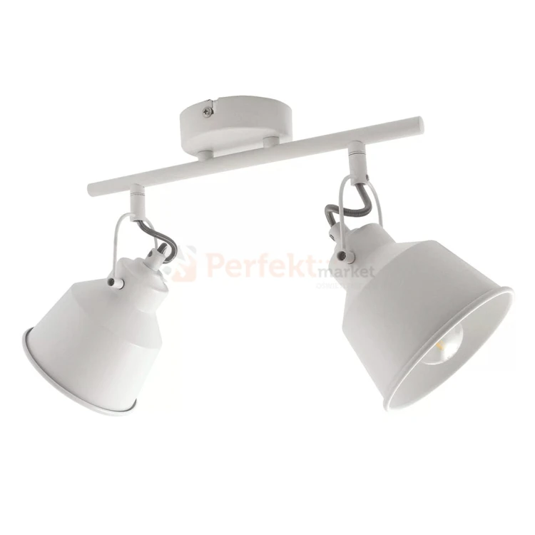 Lampa listwa spot skandynawski 2xE14 Niko biała Polux 310989 - spotlight z regulowanymi kinkietami  w stylu loftowym / industrialnym