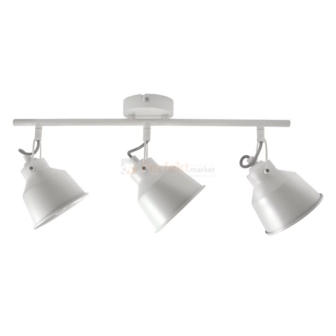 Lampa listwa spot skandynawski 3xE14 Niko biała Polux 310996 - regulowane kinkiety w stylu industrialnym / loftowym